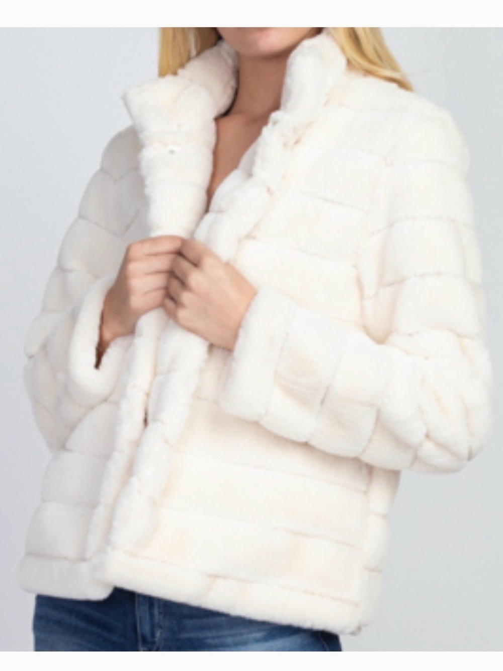 En Creme Soft Cream Teddy Jacket